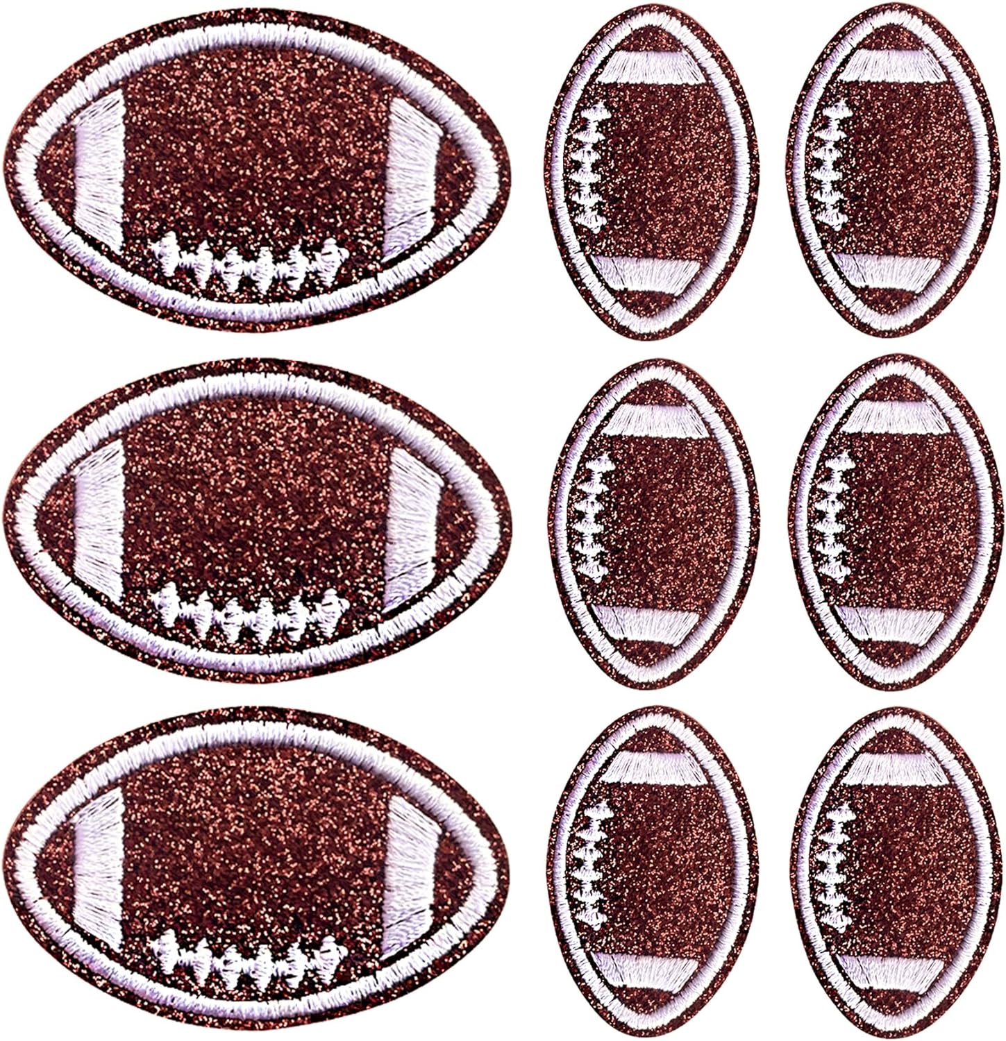 Brown Sequin Football Patch for Clothing & Bags Custom Iron-On Embroidered Star Patches With OEM Model DIY Sequin Embellishment