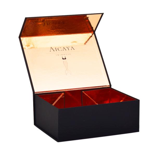 Clothes Magnet Folding Box With Ribbons , Foldable Holiday Gift Box Packaging