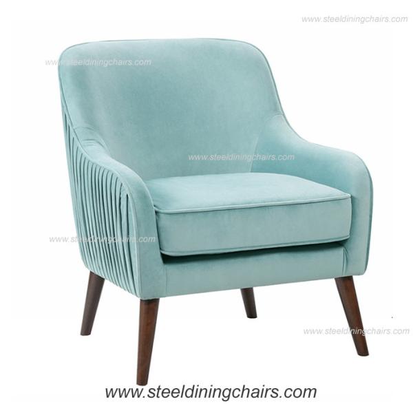 Velvet Upholstered Luxury Lounge Wood Leg 90cm 75cm One Seater Couch