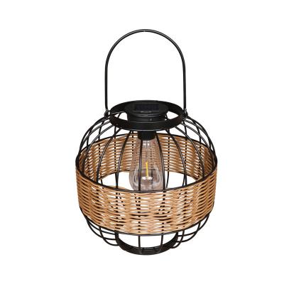 Waterproof Rattan Garden Lanterns , Outdoor Rattan Solar Lights For Balcony Decoration