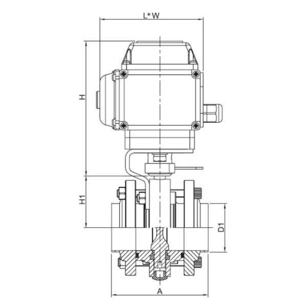 Custom Double Flanged Butterfly , DN25 T304 Stainless Steel Sanitary Flanged Ball Valve