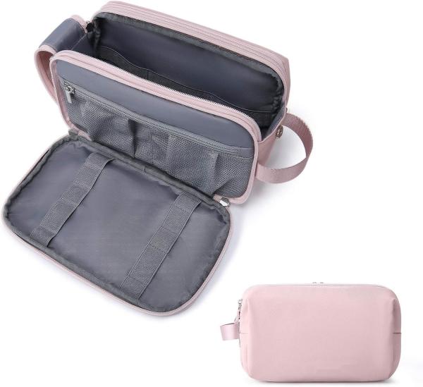 Kit rose Dopp Résistant à l'eau Rasier maquillage cosmétique Sac de voyage personnalisé Pour les femmes