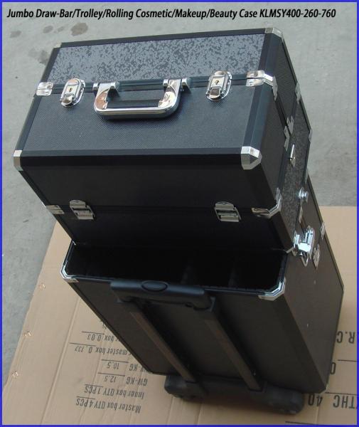 aluminum Rolling Beautitician Case with folder drawers KLMSY400-260-760