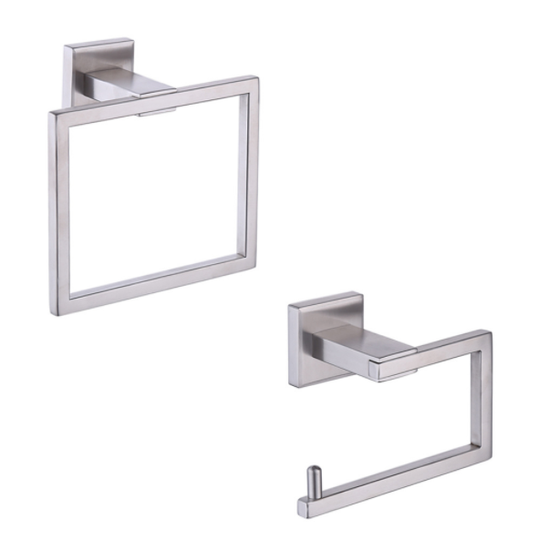 Stainless Steel Towel Ring Rack Tissue Paper Holder Wall Mounted Bathroom Accessories Set