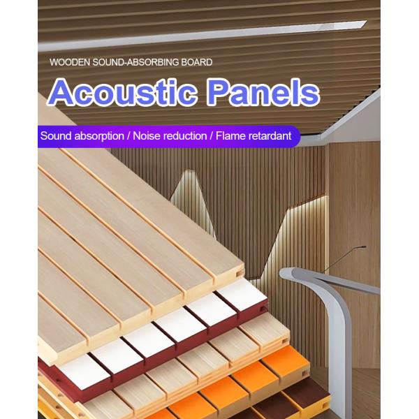 Wooden Acoustic Panels Fireproof Ceramic Aluminum Perforated Solid Wood Multi-Layer Conference Room