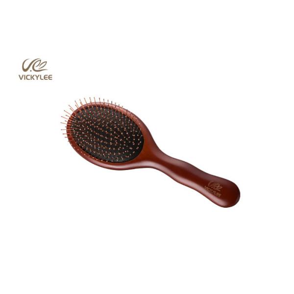 Red Wooden Handle 9.36 Inch Soft Paddle Brush For Hair