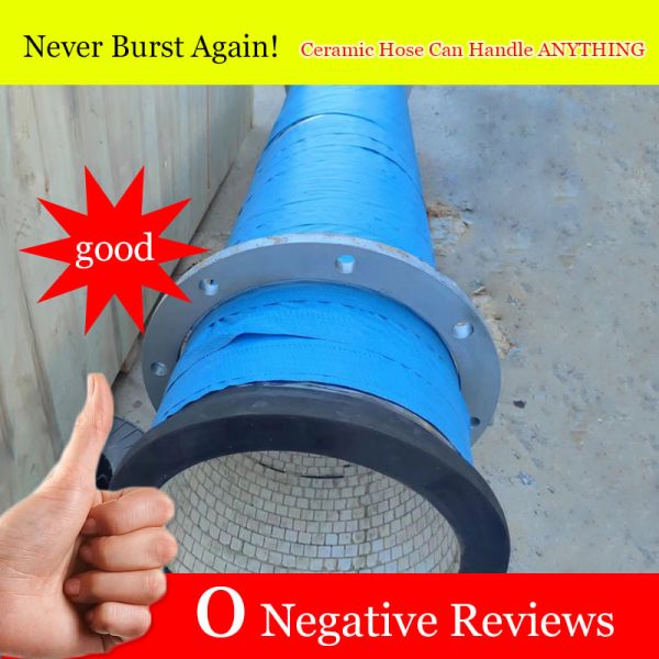 Ceramic Hose Heavy Duty Mining Delivery Durable Rubber Body High Temperature Tolerance