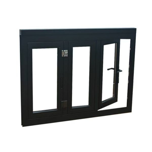 Black  Aluminium Bifold Windows Vertical Living Room Interior Soundproof Windows