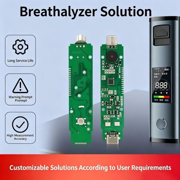 Alcohol Tester PCBA Control Board with FR4 Flame Retardant Material, SMT Mounting, and AOI Testing