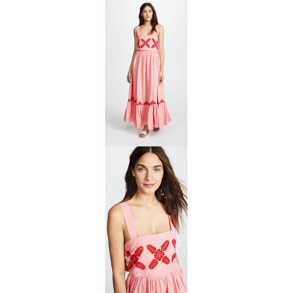 Лето платья 2018 розовых Линен женщин вышивки макси