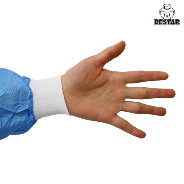 Elastic Cuff Disposable Lab Jackets SPP Nonwoven Disposable White Lab Coats