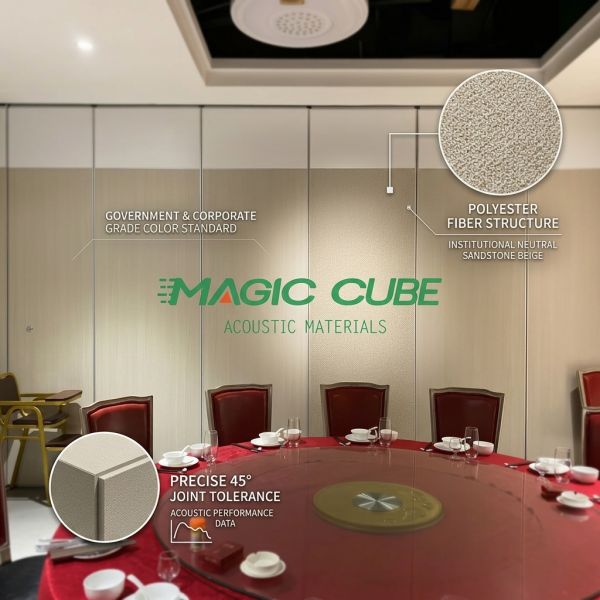 Polyester Fiber Acoustic Panel 600x600mm 15mm Sound Absorbing Wall Board for Government Building Interior Decoration