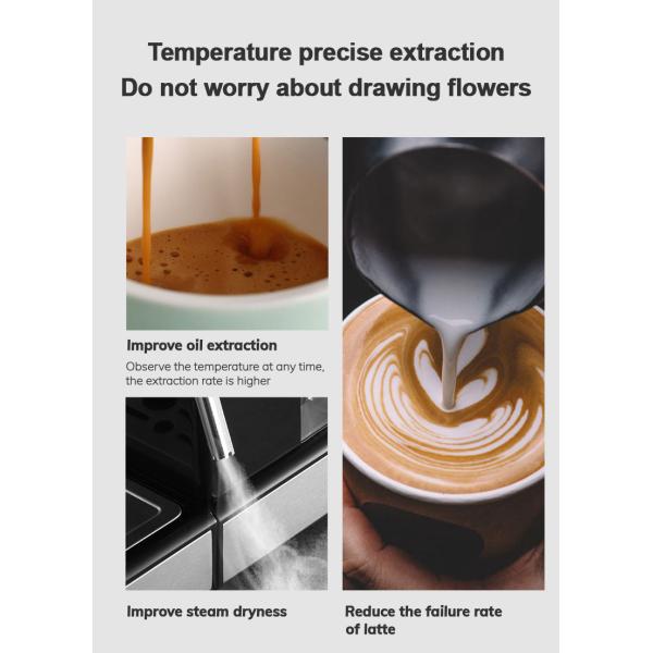 Italian 220V Home Coffee Machine With Milk Frother Black