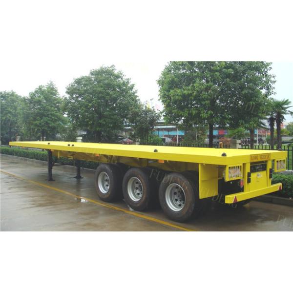 2 / 3 Axle 20 Foot Flatbed Trailer / Truck Flatbed Trailers With Container Lock