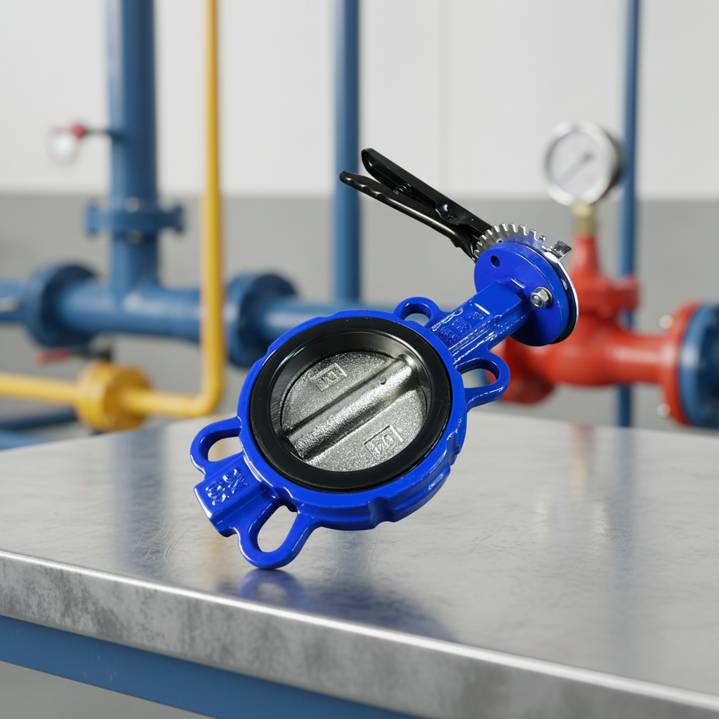 1in 12in Manual Handle Type Vertical Plate Ductile Iron Two Way Soft Seal Disc Butterfly Valves ISO 5211 Mounting Applicable for