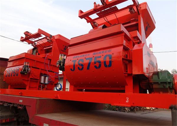 750L Electric Twin Horizontal Shafts Concrete Mixer Machine 0.75 m3 Discharge Capacity