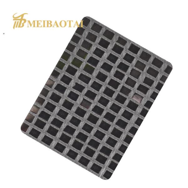 SS201 SS304 PVD Color Coating SS Embossed Sheet Small Checkered Pattern