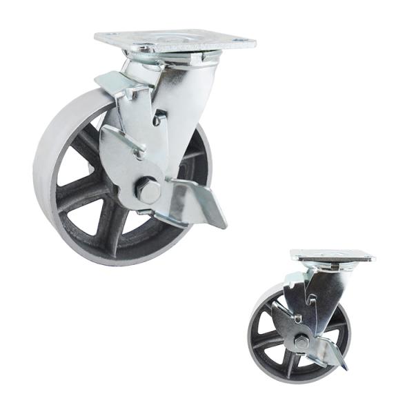 Плоская плита шарнирного соединения проступи ISO9001 колеса рицинуса шарнирного соединения 6 дюймов для тележки