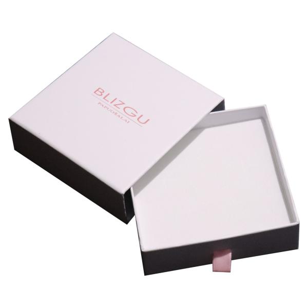 Customized white paper drawer jewelry box necklace box