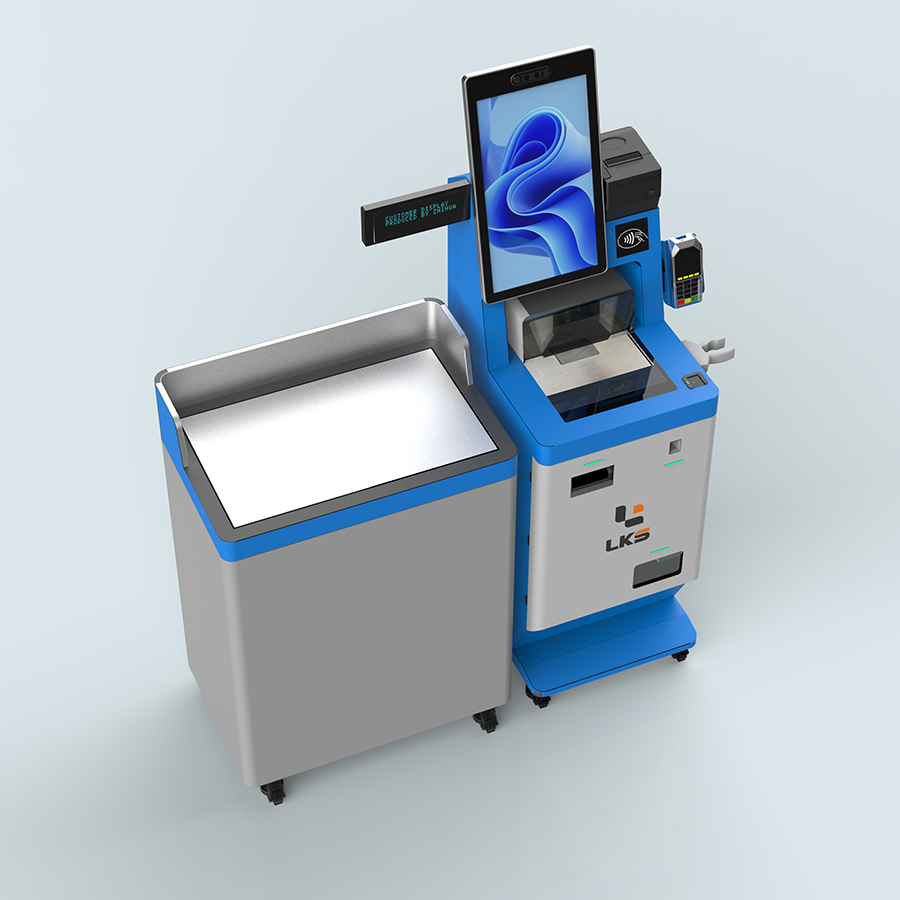 Full Touch Screen Kiosk Supermarket Self Service Checkout Payment Machine