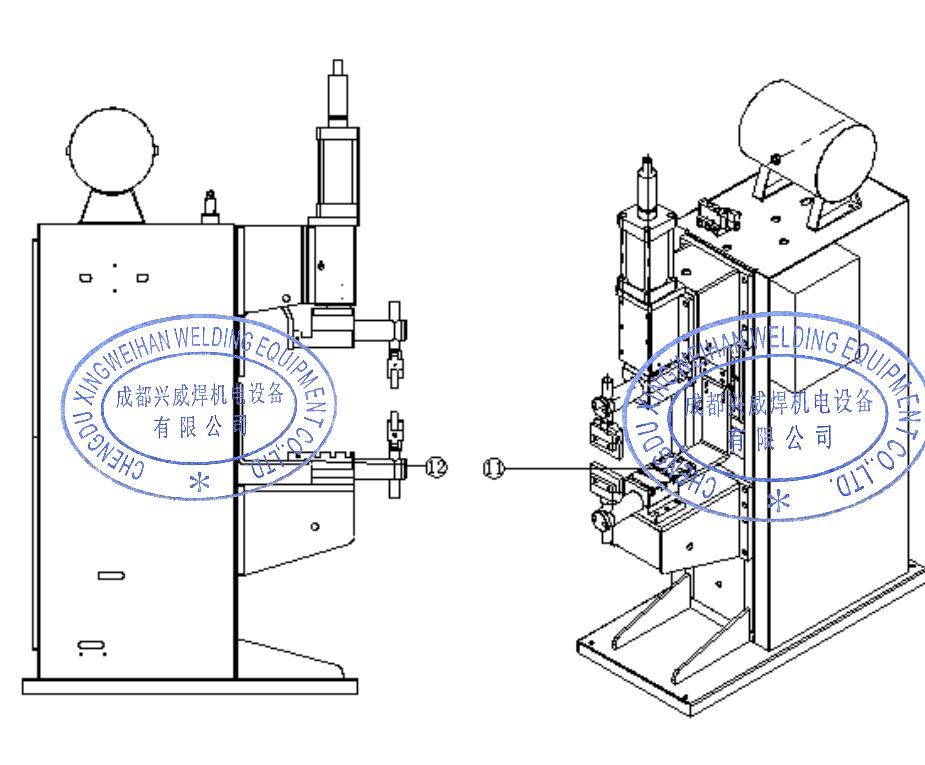 Pneumatic Single Head Projection Spot Welder Bird Cage Wiremesh Steel Rebar