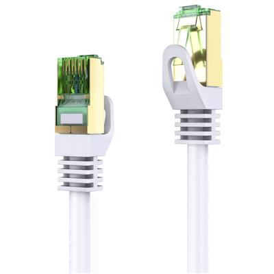 Twisted pair protegido de RoHS 10m RJ45 Cat7 cabo ethernet liso