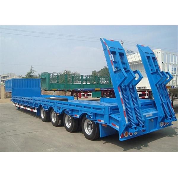 Heavy Duty Gooseneck Flatbed Trailer , 4 Axle Lowboy Semi Trailer 80 - 85 Ton