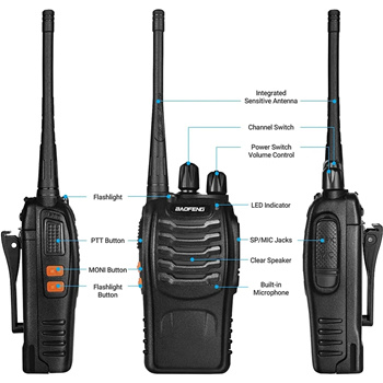 BF Baofeng 888 Lithium Battery Two-Way Walkie-Talkie for Kids Bluetooth Walkie-Talkie