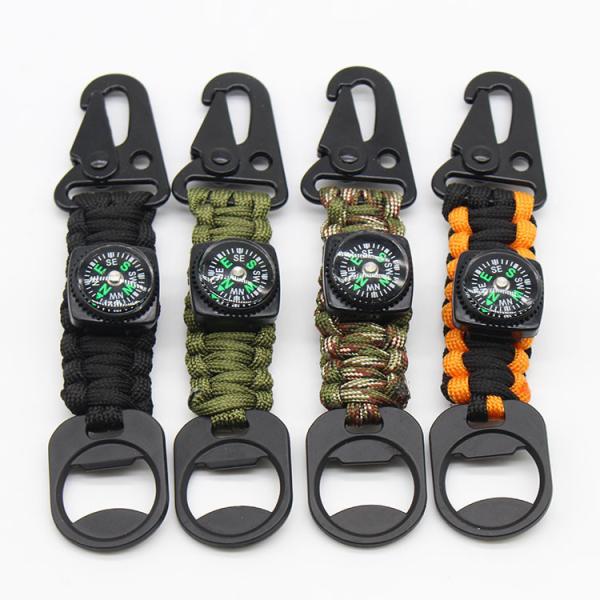 Thin Wrist Flint Starters , Adjustable SOS LED Camping Survival Bracelet