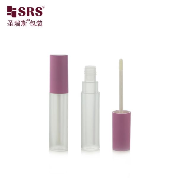 SLR009-3.5ML Round Cylinder Clear Plastic Makeup Skincare Lipgloss Tube Bottle Custom High Quality Matte Finished