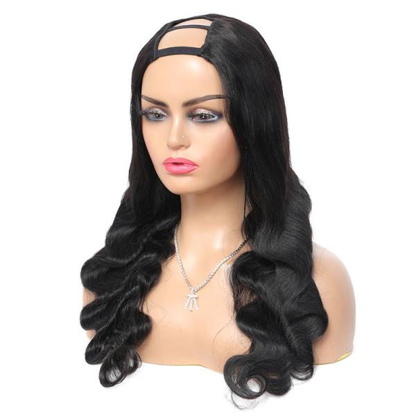 150% Density Brazilian Remy Body Wave Hair U Part Wigs Middle Open for Black Women