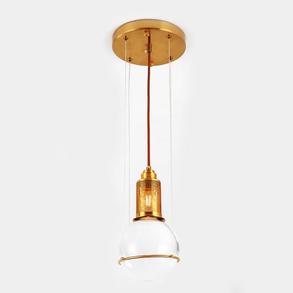 Crystal Ball Glass Chandelier Luxury Dining Room Bedside Led Linear Pendant Light