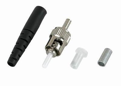 Conector multimodo simples da fibra óptica do ST do plástico com bota de 3.0mm