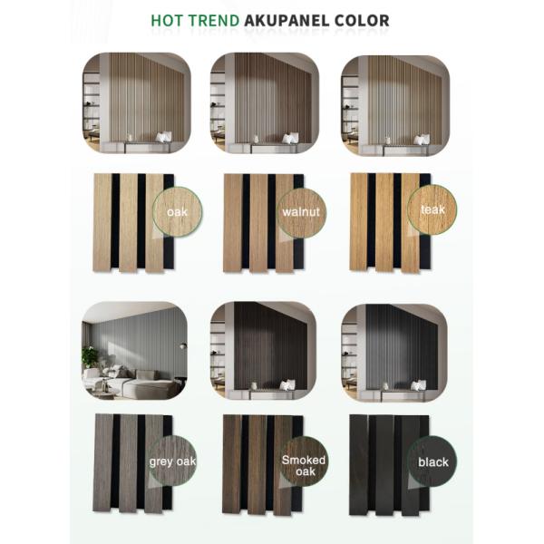 Modern Strip Acoustic Slat Panels Sound Absorbing Wall Panels Sustainable