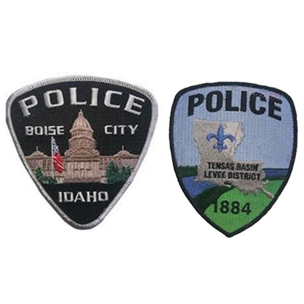 Custom Cotton Thread 3D Police Uniform Patch Self Adhesive Badge