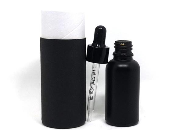 Custom Color 1 Oz Empty Cosmetic Bottles Round Glass Packaging With Paper Box