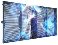 Exibição LED transparente ao ar livre de 1000x500 mm para aluguel com alta taxa de transparência e armário fino