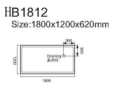 Sanitary wares, Bathtubs, Jacuzzi, Massage bathtub,WHIRLPOOL HB1812 1800X1200X620