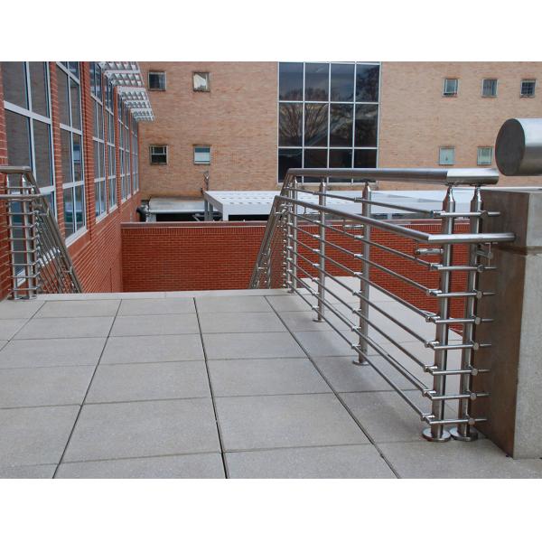 Round Stainless Steel Stair Railing Systems For Prefabricated Modern Balcony