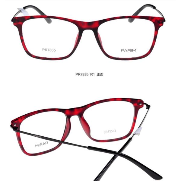 Unisex Prescription Eyeglass Frames , Metal Temple Plastic Optical Square Frames
