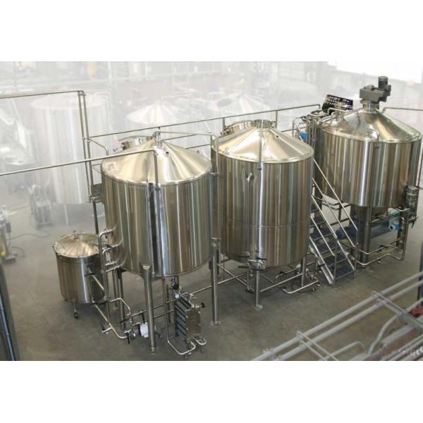 Mirror Polish Surface 3 Vessel Brewhouse Manual Control System With 1 Year Warranty
