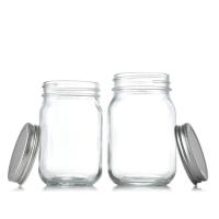 Frasco de vidro Mason 8oz 240ml Jar de armazenamento de alimentos de boca larga clara para enlatados com tampa
