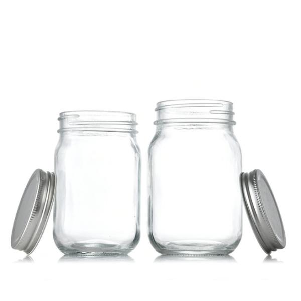Стеклянный Mason Jar 8oz 240ml Прозрачный широкий рот хранилище пищи банка для консервирования с крышкой
