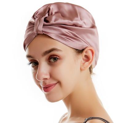 pink 100% Pure Silk Hair Bonnet , 43cm Mulberry Silk Head Cover