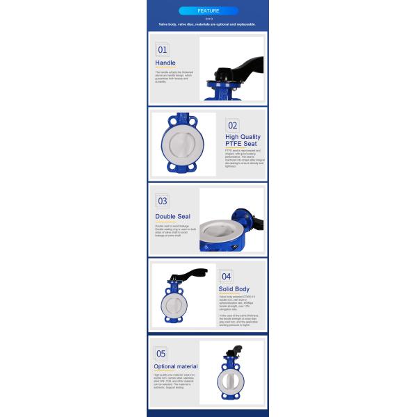 Стиль PTFE вафли выровнял клапан-бабочку Ggg40 Ptfe выровнял клапан-бабочку DN80 PN10 с мягким Backrest