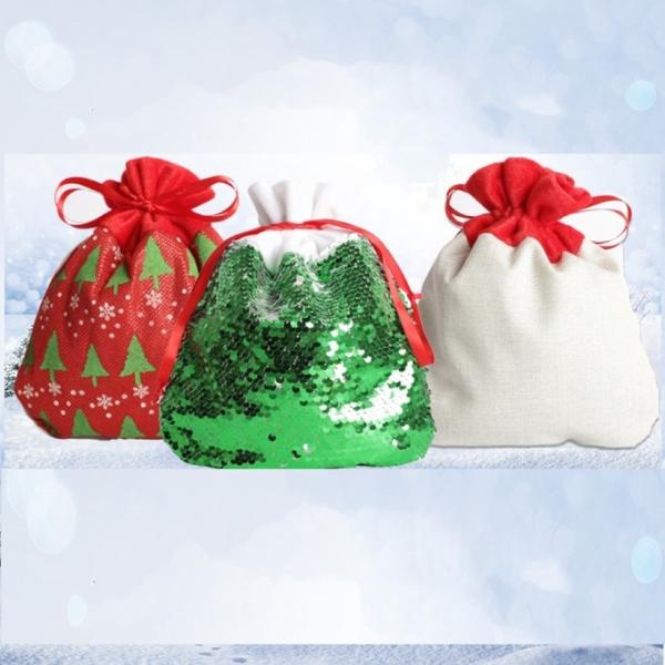 Customizable Sublimation Christmas Bags Santa Claus Gift Bag