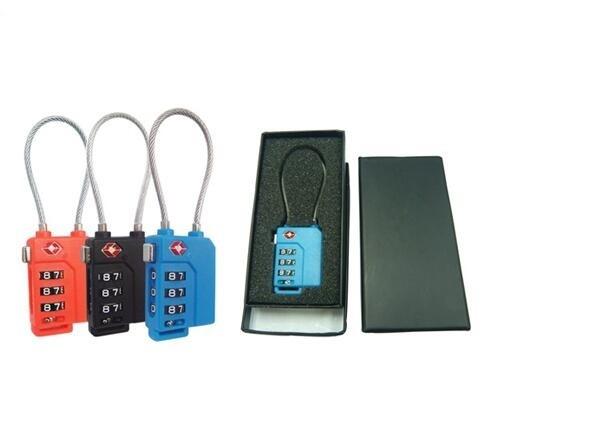 Cable lock PC material TSA travel lock& Fashion Design Tsa Luggage Lock& Tsa Bag Number Lock