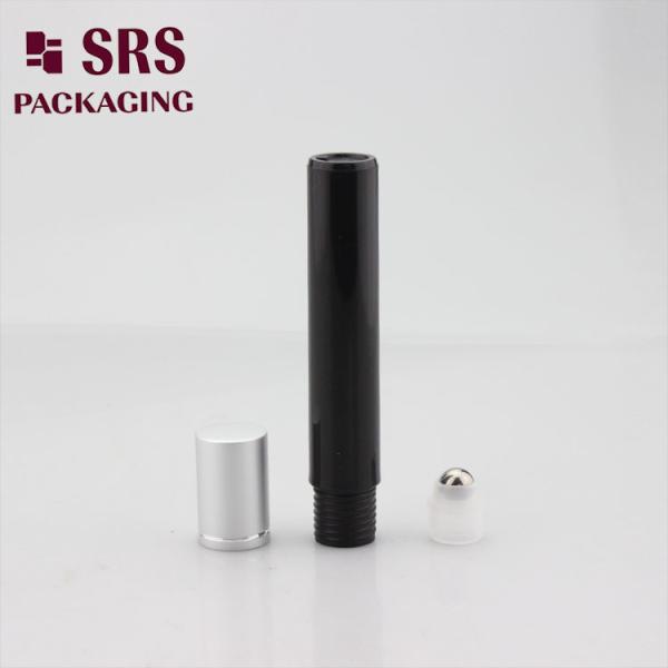 SRS manufacturer empty black plastic 15ml roll on bottle for perfume