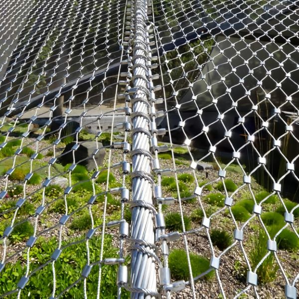 Stainless Steel Zoo Enclosure Mesh Safety Net Corrosion Resistance Impact Absorption Fall Arrest Protection