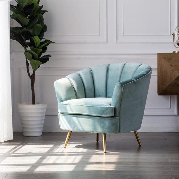 Modern fancy design living room furniture single seat sofa event wedding sofa stainless steel legs velvet sofa chair
